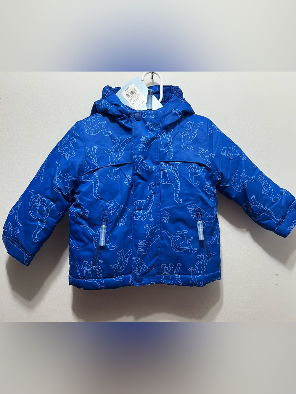 Cat & Jack Royal Blue Dinosaur Hooded 3 in 1 Winter Jacket Size 18 Months